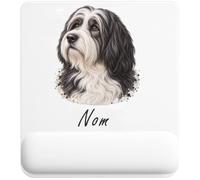 Tapis de Souris Terrier Tibétain : Portrait | Tapis Ergonomique 22 × 18 cm Repose-Poignet en Mousse | Bureau Télétravail Études | Cadeau Propriétaire Chien Homme Femme Anniversaire Noël