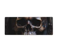 Tapis de souris tête de mort couleur cuivre 30 x 80 cm Base antidérapante pour clavier, souris et ordinateur portable RVB, convient pour les jeux et le bureau.