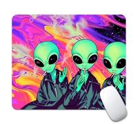 Tapis De Souris Texture Arc-en-Ciel Colorée Alien Vert Personnalisé Base en Caoutchouc Antidérapante Tapis De Souris D'Ordinateur, pour Jeux, Maison, Ordinateur Portable, 25x30cm