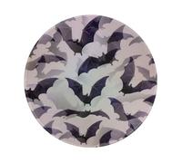 Tapis de souris texturé de qualité supérieure avec motif chauves-souris d'Halloween - Base en caoutchouc antidérapante - Tapis de souris rond pour bureau, jeux et ordinateurs portables