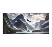 The G-Lab - Pad Dragon - Tapis de Souris XXL - 900x400 - Tapis de Souris Gamer avec Bords Cousus, Surface Polyester Type Control, Base Antidérapante - Accessoire Bureau et Gaming (Dragon Fantasy)
