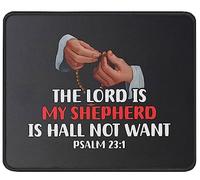Tapis De Souris The Lord Psalm 23:1 Christianty Quotes Religious Verse Faith Inspirational Baptism Mouse Pad Anti-Dérapant sous-Main Parfait Tapis De Bureau pour Table Claviers Travail 25X30CM