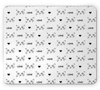 Tapis De Souris Thème Animaux De Compagnie Amour Chats Visages De Chaton Cœurs Dessinés À La Main Chaton Animal Miaulement Moustaches Tapis De Souris Doux Bureau Tapis Souris, pour Jeux, 25x30cm