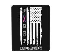 Tapis De Souris Thyroid Awareness American Flag Fight Tapis De Bureau Doux sous-Main Anti-Dérapant Mousepad pour Table Voyage Travail 25X30CM