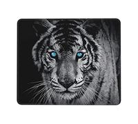 Tapis de souris tigre blanc superbe pour ordinateur et ordinateur portable, base en caoutchouc antidérapant, portable