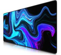 Tapis de souris Titanwolf Gaming XXL, 900 x 400 x 3 mm, sous-main, lavable, dos antidérapant, vitesse & précision, Blue Liquid