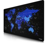 Tapis de souris Titanwolf Gaming, XXXL Speed Mousepad 1200 x 600 mm, vitesse & précision, carte du monde bleu