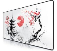 Tapis de souris Titanwolf XXL Speed Gaming Titanwolf Noir 900 x 400mm, Tapis de souris XXL, Tapis de bureau Grande taille, améliore la précision et la vitesse, Japan Ink Painting