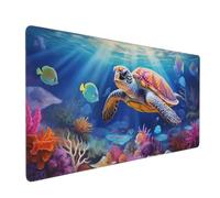 Tapis de Souris Tortue de Mer 1000x500 mm XXL Tapis Souris Gaming Grand, Mouse Pad Poisson des Profondeurs sous Main Bureau Imperméable et Base en Caoutchouc Antidérapant pour Maison, Bureau -MP754