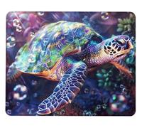 Tapis de Souris Tortue Gaming Tapis Souris Bord Cousu et Base en Caoutchouc Mousepad Imperméable Mouse Pad Améliorées Vitesse et la précision pour PC Portable, Gaming Accessoires 260x220x3mm H0-259