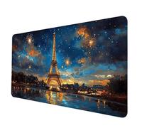 Tapis de Souris Tour Eiffel Tapis Souris XXL 1200 x 600 mm, Imperméable Mousepad Paris Motif Bords Cousus Conception Accessoire Bureau Base en Caoutchouc Antidérapant Surface pour Gamer -hjw2506I0