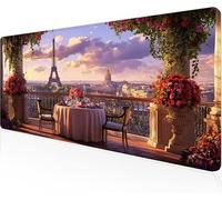 Tapis De Souris Tour Fer,Sous Main Bureau Tableau Tapis De Souris XXL Gaming 1600x800x3mm Protege Bureau Avec Base AntidéRapante,Durable ImperméAble Tissu Texturé Microtissu AméLiore PréCision Y1-1057