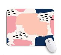 Tapis De Souris Traits En Bleu Marine, Rose Pastel Et Noir Bureau Tapis Souris Résistant À Usure Tapis De Souris D'Ordinateur, Pour Ordinateur, Ordinateur Portable, 25 x 30cm