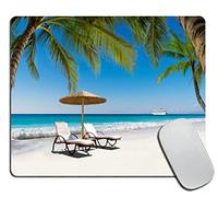 Tapis de Souris Transats et parasols sur Une Plage Tropicale Tapis de