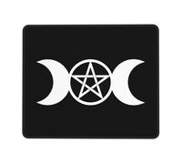 Tapis De Souris Triple Lune Pentacle Païen Mousepad Antidérapante sous-Main Portable Tapis Souris pour Bureau Ordinateur Ordinateur Portable S