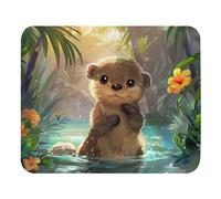 Tapis De Souris Un Mignon Bébé Castor Tapis De Souris De Jeu Moderne Mouse Pad avec Base en Caoutchouc Mousepad De Bureau pour Clavier Ordinateur Travail 25X30Cm