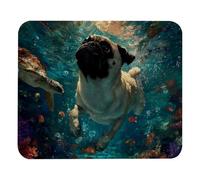 Tapis De Souris Underwater Pug Dog Swim Tapis Souris Durable sous-Main Imperméable Mouse Pad pour Travail Jeu Gaming M