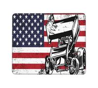 Tapis De Souris Us American Flag Dirt Track Racing Mouse Pad Parfait sous-Main Doux Tapis De Bureau pour Travail Claviers Table 25X30CM