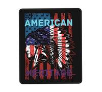 Tapis De Souris USA Flag Native American Heritage Headdress Native Mousepad Comfortable Tapis De Bureau Anti-Dérapant sous-Main pour Table Claviers Voyage 25X30CM