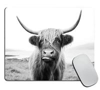 Tapis De Souris Vache Highland Écossaise Noire Et Blanche sur L'Île De Mull 25X30Cm Base en Caoutchouc Tapis De Souris Gaming Durable Tapis pour Maison Études