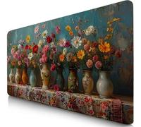 Tapis de Souris Vase 1000x500x3mm sous Main Bureau avec Base Anti-Dérapage Usine Tapis de Souris Gamer Imperméable, Mouse Pad avec Coutures sur Les Bords, Accessoire Bureau pour Gamer, Cadeau F0-791