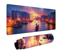 Tapis de Souris Venise Tapis de Souris Gamer Ville Mouse Pad Bords Cousus Précision et Vitesse Améliorées pour Decoration Maison Bureau Pc Portable Pc Gamer Clavier sans Fil 60x140x0.3 cm DBYH-7668