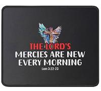 Tapis De Souris Verse The Lord’S Mercies Lamentations 3:22 23 Inspirational God Bless Quotes Christianty Religious sous-Main Doux Tapis De Bureau Comfortable Mousepad pour Voyage Table 25X30CM