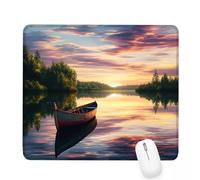 Tapis de Souris Vert,340x280x3mm Tapis de Souris Gamer Bateau Mousepad,ase en Caoutchouc Imperméable et Antidérapante,Carré Cabine Mouse Pad avec Bords Surpiqués,pour Bureau Décoration Cadeaux J-376