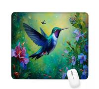 Tapis de Souris Vert,420x350x3mm Tapis de Souris Gamer Oiseau Mousepad,ase en Caoutchouc Imperméable et Antidérapante,Carré Cabine Mouse Pad avec Bords Surpiqués,pour Bureau Décoration Cadeaux J-178