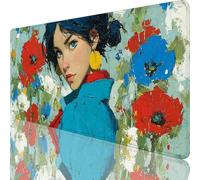 Tapis de Souris Vert 900 x 400 x 4 mm Grand Tapis de Souris XXL Dessin Animé sous Main Bureau Gamer, à Bords Cousus, Base en Caoutchouc Antidérapante Mouse Pad pour Portable, Decoration Maison l-8624