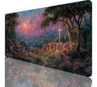 Tapis de Souris Vert 900 x 400 x 4 mm Grand Tapis de Souris XXL Paysage sous Main Bureau Gamer, à Bords Cousus, Base en Caoutchouc Antidérapante Mouse Pad pour PC, Portable, Decoration Maison l-8769