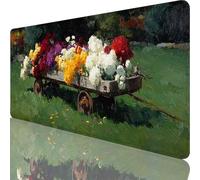 Tapis de Souris Vert 900x300x3 mm Grand Tapis de Souris XXL Fleur sous Main Bureau Gamer, à Bords Cousus, Base en Caoutchouc Antidérapante Mouse Pad pour PC, Ordinateur, Decoration Maison l-7870