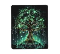 Tapis de souris vert magique avec bords cousus - Tapis de souris confortable avec base en caoutchouc antidérapant - Tapis de souris carré imperméable pour ordinateur portable, bureau et maison - 25,4