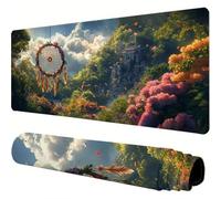 Tapis De Souris Vert Mouse Pad XXL 1000x500x3mm, Attrape-rêves Tapis Souris Gamer, Caoutchouc Antidé Rapante Lavable Approprié, Bords Surpiquás Tapis de Bureau pour Bureau Decoration, Cadeau J1-445
