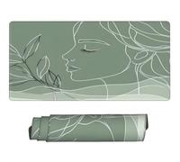 Tapis de Souris Vert Sauge 800x400 mm XXL Tapis Souris Gaming Grand, Mouse Pad Minimaliste sous Main Bureau Imperméable et Antidérapant pour PC, Ordinateur Portable, Gamer, Maison, Bureau -MP260