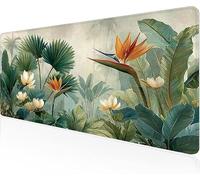 Tapis De Souris Vert,Sous Main Bureau Fleur Tapis De Souris XXL Gaming 1600x800x3mm Protege Bureau Avec Base AntidéRapante,Durable Et ImperméAble Tissu Texturé En Microtissu AméLiore PréCision Y1-284