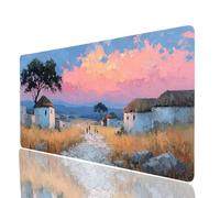 Tapis de Souris Village Imperméable Tapis Souris xxl 800x400x3mm Gaming Mouse Pad Paysage Cousez les Bords Base en caoutchouc Antidérapante, Mouse Pad pour Ordinateur Portable Clavier Gamer Model-5646