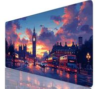 Tapis de Souris Ville 1200x600x3mm Sous Main Bureau avec Base Anti-Dérapage, Paris Tapis de Souris Gamer Imperméable, Accessoire Bureau Antidérapant Surface Mouse Pad pour Maison, Ordinateur,PC Y8-759