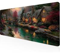 Tapis De Souris Ville,Sous Main Bureau Ruisseau Tapis De Souris XXL Gaming 900x400x3mm Protege Bureau Avec Base AntidéRapante,Durable Et ImperméAble Tissu Texturé Microtissu AméLiore PréCision Y1-290