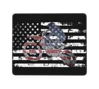 Tapis De Souris Vintage American Flag Dirt Biking sous-Main Anti-Dérapant Mousepad Comfortable Mouse Pad pour Travail Voyage Table 25X30CM