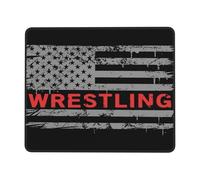 Tapis De Souris Vintage American Flag Wrestling sous-Main Anti-Dérapant Mousepad Parfait Mouse Pad pour Travail Voyage Claviers 25X30CM