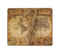 Tapis de souris vintage avec motif carte du monde ancien en caoutchouc : convient pour les ordinateurs de bureau, ordinateurs portables, PC, consoles. 7 x 21,8 cm