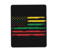 Tapis De Souris Vintage Black History Month America Flag sous-Main Anti-Dérapant Mousepad Comfortable Mouse Pad pour Claviers Table Voyage 25X30CM