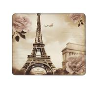 Tapis De Souris Vintage Paris Eiffel Tower Butterfly Mousepad Glissement Facile Accessoires De Jeu Résistant Aux Eclaboussures Tapis Souris pour Travail Jeu Gaming M
