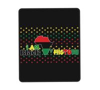 Tapis De Souris Vintage Stars Africa African Flag Map Black History Mousepad Anti-Dérapant Tapis De Bureau Comfortable sous-Main pour Table Voyage Travail 25X30CM