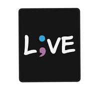 Tapis De Souris Vintage Suicide Prevention Awareness Live Love Semicolon Tapis De Bureau Comfortable sous-Main Parfait Mouse Pad pour Travail Voyage Claviers 25X30CM
