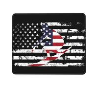 Tapis De Souris Vintage USA American Flag Surfing Mousepad Anti-Dérapant Tapis De Bureau Comfortable sous-Main pour Claviers Travail Voyage 25X30CM