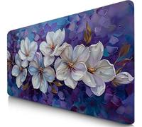 Tapis de Souris Violet 1000x500x3mm sous Main Bureau avec Base Anti-Dérapage Lis Tapis de Souris Gamer Imperméable, Mouse Pad avec Coutures sur Les Bords, Accessoire Bureau pour Gamer, Cadeau F0-1169