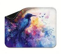 Tapis de Souris Violet Corbeau Tapis de Souris Gamer, Mouse Pad Petit 300 x 250 x 3 mm, Bureau avec Bords Cousus, Surface Spéciale Texturée Résistant à Usure, Base en Caoutchouc Antidérapante t0s-815