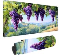 Tapis de Souris Violet, Grand Tapis de Souris XXL 600x300x3 mm Fruit sous Main Bureau, Mouse Pad pour Clavier et Bureau, avec Bords Surpiqués et Dos Antidérapant pour Decoration Maison, Cadeau w-5713